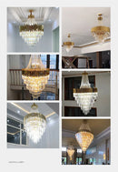 Axyaa Modern Crystal Chandeliers: Large Round LED Hanging Fixture for Living Dining Room
