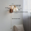 Axyaa Vintage Rotatable LED Wall Sconce Copper Walnut Blue Glass Mirror Light