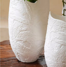 Axyaa 36cm White French Relief Vase - Elegant Home Decor for Living Room & Foyer