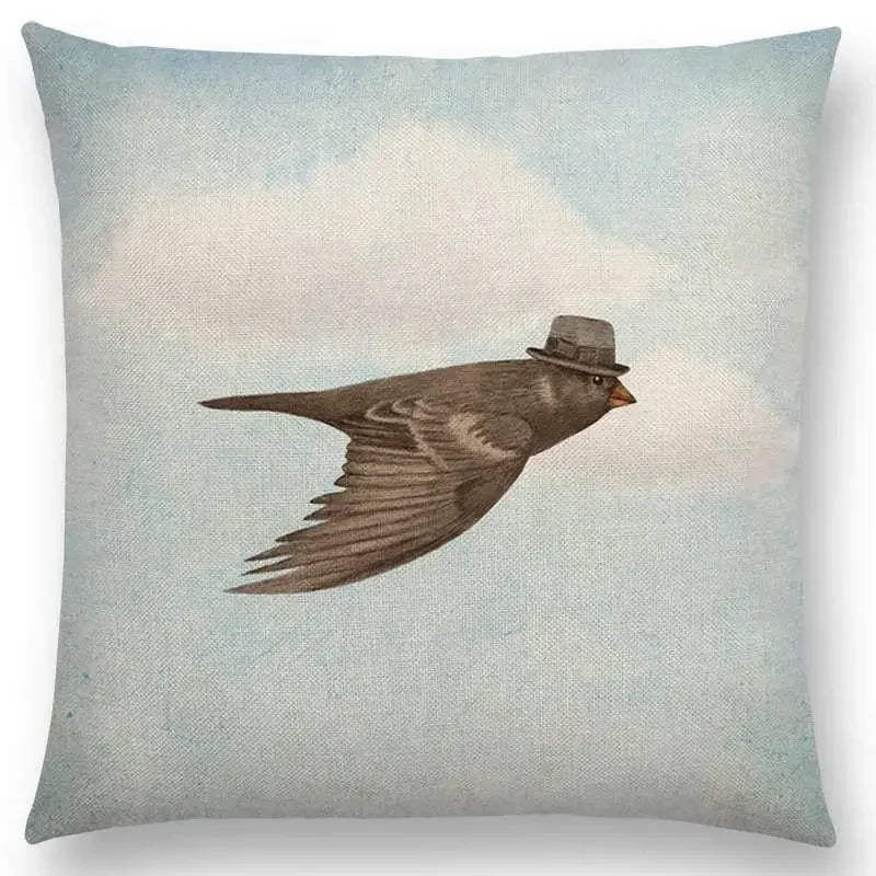 Cute Ghost Sailboat Whale Diver Cushion Cover by Axyaa