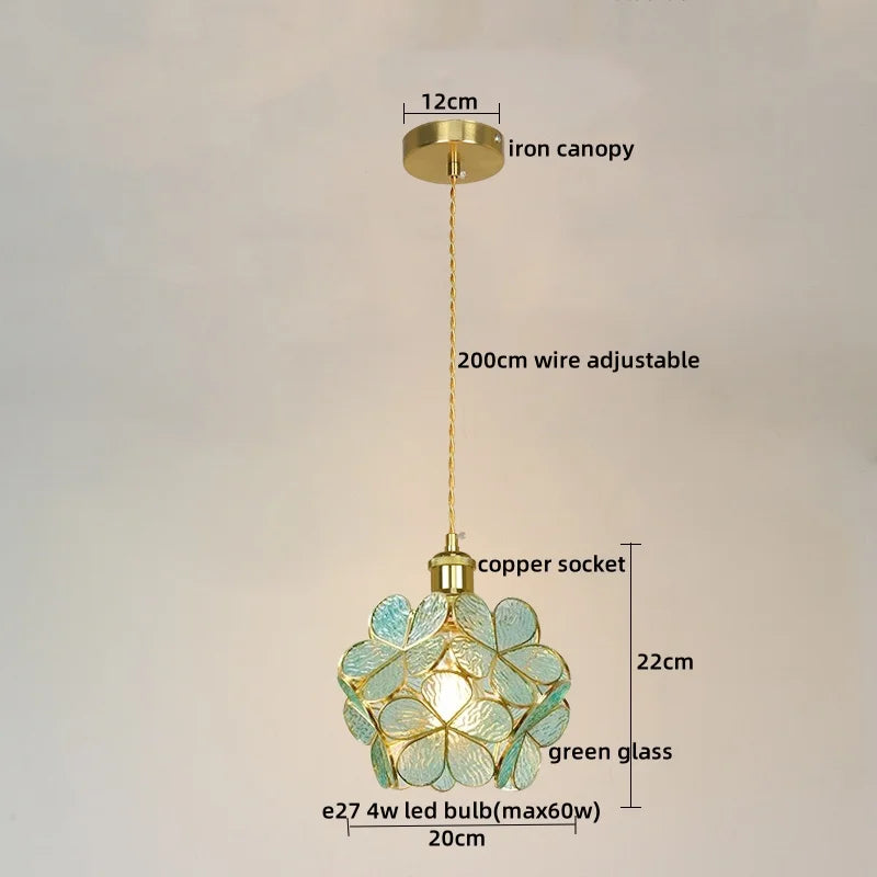 Axyaa Glass LED Pendant Lights Modern Hanging Lamp for Home Decor