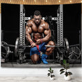 Mysterious Black Illusion Tapestry Wall Hanging for Home Gym Decor - Axyaa