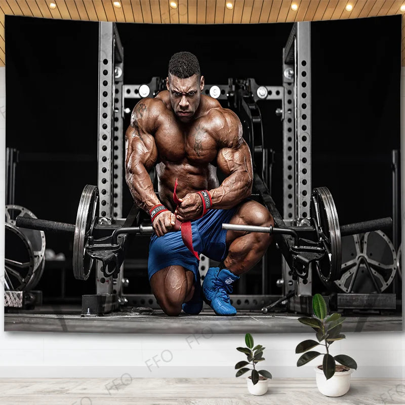 Mysterious Black Illusion Tapestry Wall Hanging for Home Gym Decor - Axyaa
