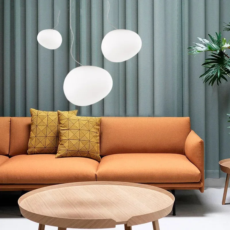 Axyaa Round Glass Pendant Lights - Stylish Ceiling Lamps for Living Room