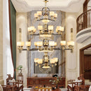 Axyaa Jade Chandelier: Luxurious All Copper Chinese Lamp for Living Room, Villa, Duplex