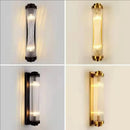 Axyaa Thin Waist Glass Wall Lamp - Gold Black Sconce