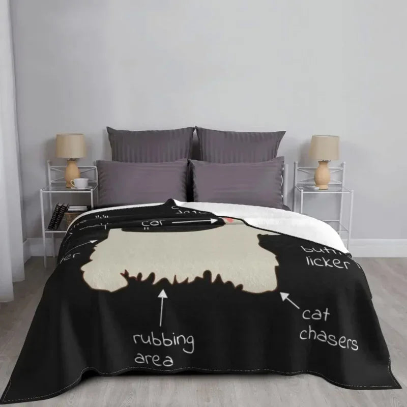 Axyaa Westie Dog Anatomy Flannel Blanket - Cozy Home Sofa Office Travel Throw