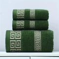 Axyaa Luxury Grey Cotton Towels Set: 1 Bath Towel, 2 Hand Towels - Quick Dry & Absorbent