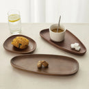 Axyaa Black Walnut Wood Tray: Japanese Style Dessert & Coffee Saucer