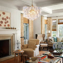 Axyaa Luxury Glass Chandelier Pendant Lamp with E14 Bulb