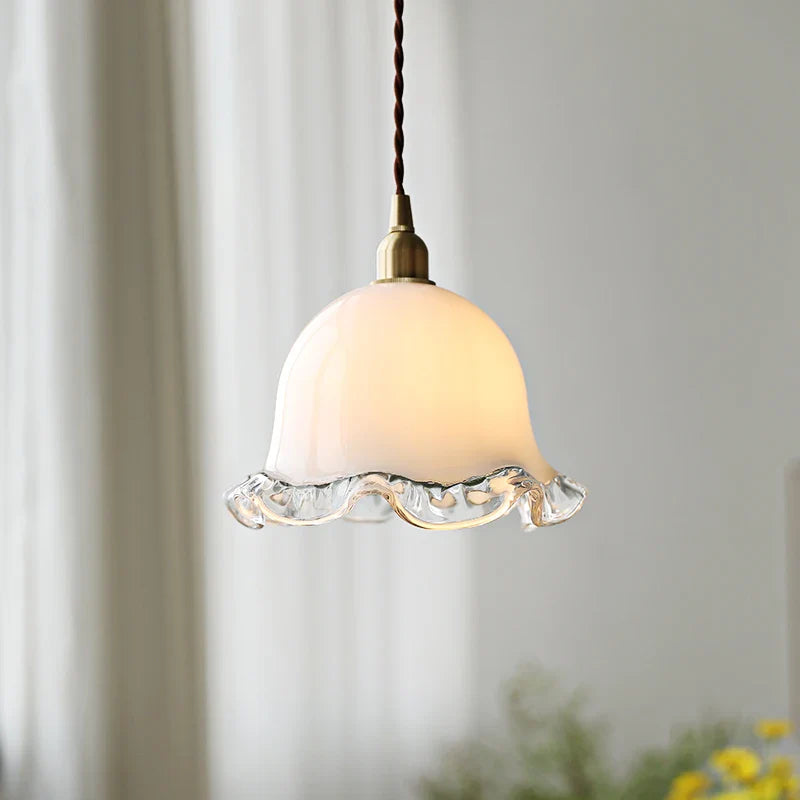 Axyaa Nordic LED Pendant Lights Copper Glass Chandelier