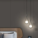 Axyaa Gold lron LED Pendant Lamp with Glass Ball Water Drops for Bedroom Lighting