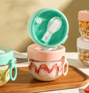 Axyaa Breakfast Cup Set with Spoon, Yogurt Bowl, Milk Cup, and Salad Cup