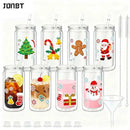 Axyaa Snow Globe Tumbler Cup with Straw - Reusable Double-Layer Water Cup