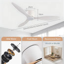 Axyaa Modern Black White Ceiling Fan Low Floor DC Motor 30W With Remote Control