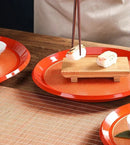 Axyaa Non Slip Round Tray for Serving Dinner, Sushi, Dim Sum, Tea - Commercial Grade