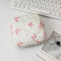 Axyaa Plaid Bow Mini Cosmetic Bag - Compact Travel Jewelry Storage Bag