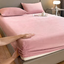 Axyaa Plush Velvet Fitted Sheet Set 3-Piece - High Quality Soft Mattress Cover & Pillowcase