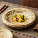 Axyaa Coarse Ceramic Double Layer Sushi Dessert Serving Plate for Molecular Cuisine