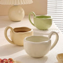 Axyaa Matte Ceramic Breakfast Cup with Large Handle - Nordic Creative Design