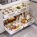 Axyaa Slide-Out Kitchen Organizer Tray - Base Cabinet Storage Drawers Shelf