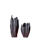 Axyaa Black Texture Irregular Ceramic Vase for Home Decoration
