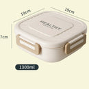Axyaa Double-deck Divided Plastic Lunch Box - Kids Bento Box for Picnic & Fruit Salad