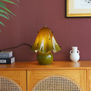 Axyaa Glass Skirt LED Desk Lamp - Retro Colored, Creative Bedroom Bedside Light