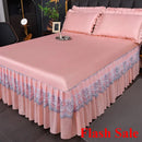 Axyaa Ice Silk Cool Bed Skirt Set - Solid Color, Summer Mat, Machine Washable