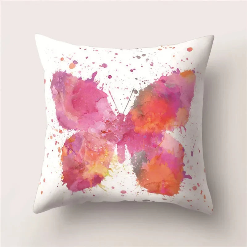 Butterfly Print Decorative Cushion Cover 45X45CM Sofa Polyester Pillow Case for Home Decor