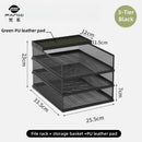 Axyaa Metal File Desk Organizer with Multilayer Tray and Pen Holder