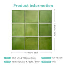 Axyaa 3D Tile Sticker Self-adhesive Wall Panel for Kitchen Bathroom - Green Tile Backsplash