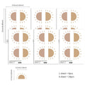 Boho Half Sun Wall Decals - Axyaa Self-adhesive Waterproof Wall Sticker for Kids Bedroom