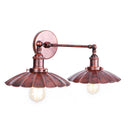 Axyaa Rustic LED Wall Lamp, Vintage Industrial Style, Adjustable 2 Heads Light Fixture