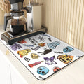 Axyaa Silicone Pumpkin Drying Mat: Halloween Kitchen Decor Absorbent Placemat & Cup Holder