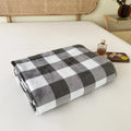 Axyaa Winter Grid Flannel Blanket | Thick Fleece Sofa Cover | Soft & Cozy Bedspread