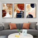 Boho Blue Orange Abstract Ayatul Kursi Canvas Wall Art by Axyaa