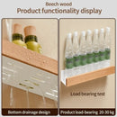 Axyaa Wood Spice Rack Organizer with Hooks for Kitchen Storage