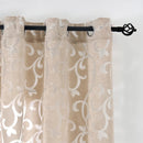 Axyaa Floral Jacquard Grommet Curtain for Home Decoration