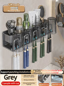 Axyaa 3-in-1 Bathroom Organizer: Toothbrush, Toothpaste, Electric Brush Holder Shelf Rack
