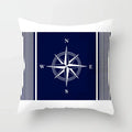Axyaa Blue Mediterranean Compass Anchor Pillow Cover 45x45cm