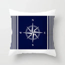 Axyaa Blue Mediterranean Compass Anchor Pillow Cover 45x45cm
