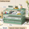 Axyaa 4-Tier Stackable Letter Tray Desk Organizer with Pen Holder