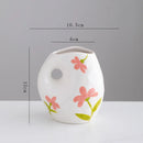 Axyaa Ceramic Flower Vase with Handle - Home Decor Plant Pot