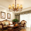 Axyaa Double-Layer Fabric Pendant Light for Living Room and Bedroom
