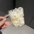Axyaa Glittered Handle Glass Mug Cup with Bow Print - 500ml Glassware