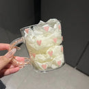 Axyaa Glittered Handle Glass Mug Cup with Bow Print - 500ml Glassware