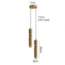 Axyaa LED Cylinder Chandelier for Home Décor - Modern Brass Silver Design