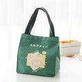 Axyaa Canvas Thermal Lunch Bag for Women & Children: Japanese Style Bento Box Thermo Pouch & Food Container