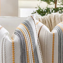 Axyaa Chenille Stripe Jacquard Pillowcase Cushion Cover for Home Sofa Decor